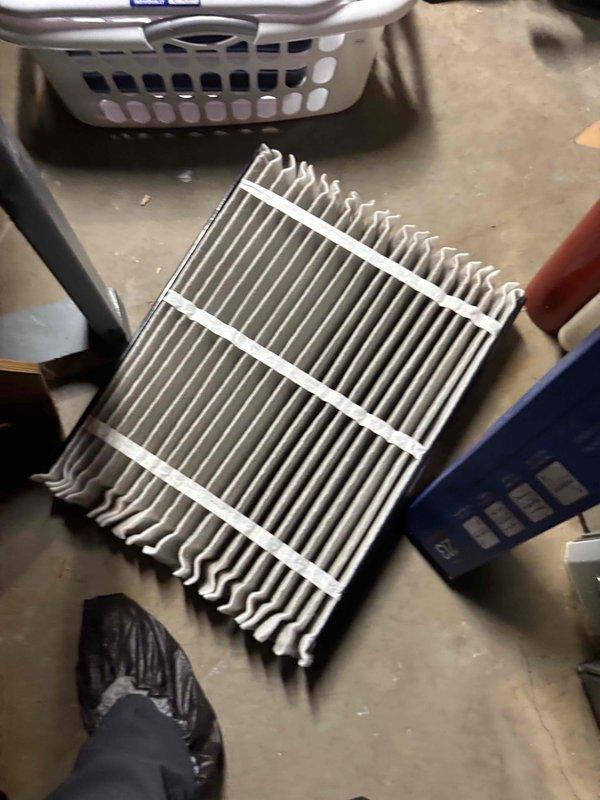 Completed comprehensive BFMA tune-up service on 4-year-old residential HVAC system, including AC maintenance and semi-annual filter change. Outdoor condenser unit showed significant debris accumulation throughout coil fins with dust, dirt, and organic matter buildup restricting airflow; performed thorough coil cleaning to restore proper heat transfer efficiency. Indoor evaporator coil exhibited heavy dust and debris accumulation between fins; removed coil from air handler, cleaned thoroughly to restore optimal airflow and system performance. Inspected refrigerant lines, fan motor, and all system components for proper operation. Replaced air filters per semi-annual maintenance schedule. System restored to proper operating condition with improved airflow and efficiency.