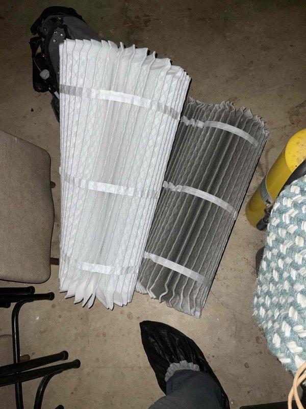 Completed semi-annual BFMA tune-up service on 22-year-old HVAC system, including full AC maintenance and filter replacement. Inspected and serviced outdoor evaporator coil unit, which showed normal wear and debris accumulation consistent with equipment age. Replaced heavily soiled accordion-style pleated air filter with new filter to restore proper airflow and system efficiency.