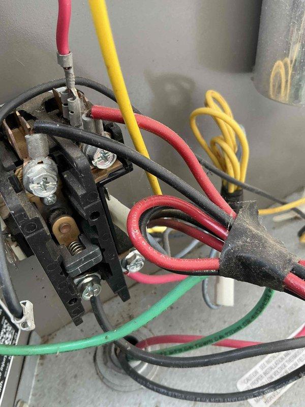 Completed comprehensive BFMA tune-up service on 10-year-old HVAC system, including full AC maintenance inspection and semi-annual filter replacement. Replaced soiled 20x25x5 pleated air filter with new unit to restore proper airflow and system efficiency. Inspected electrical connections, contactor assembly, and wiring terminals to ensure safe operation and proper voltage delivery to all system components.