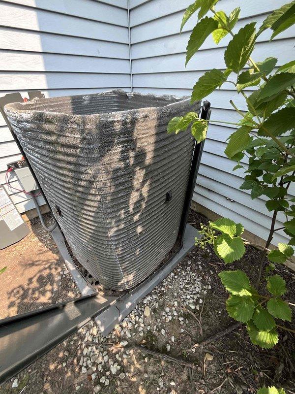 Completed comprehensive BFMA tune-up service on residential air conditioning system with 2-year-old equipment. Performed thorough inspection of outdoor condenser unit, noting accumulated dirt and debris on exterior coil fins requiring cleaning attention. Inspected indoor air handler components including blower motor assembly and evaporator coil housing, observing dust accumulation on internal surfaces and some corrosion on motor mounting bracket. Conducted semi-annual filter change and standard AC service procedures to ensure optimal system performance and efficiency for continued operation.