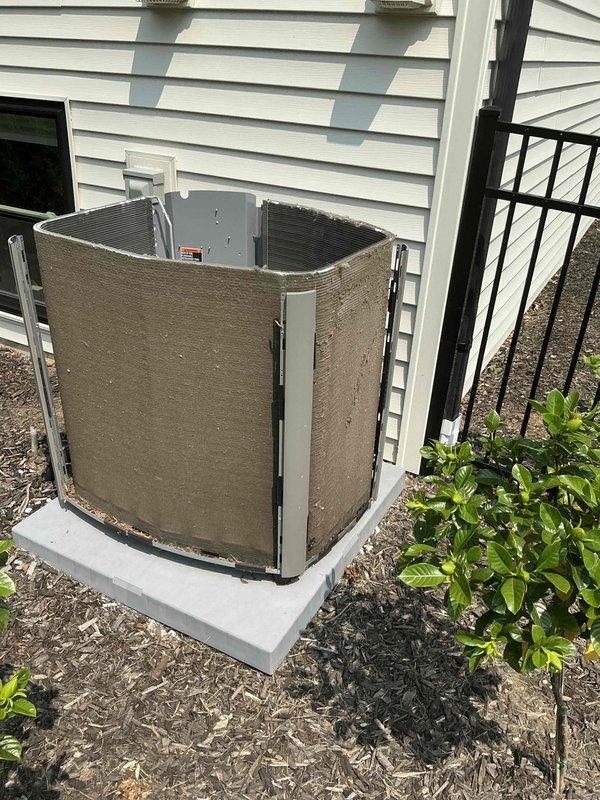 Completed comprehensive BFMA tune-up on 11-month-old residential air conditioning system. Performed full AC maintenance inspection including condenser unit evaluation, coil assessment, and operational testing of all components. Replaced HVAC air filter as part of semi-annual filter change service (#213), removing dust-laden pleated filter and installing new unit to ensure proper airflow and system efficiency.