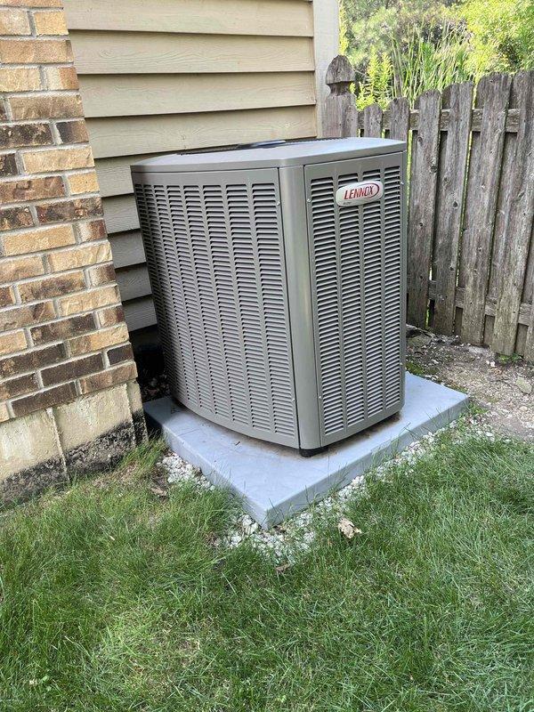 Completed comprehensive air conditioning tune-up on a Lennox outdoor condensing unit approximately 2+ years old. Performed standard maintenance protocol including inspection of all major components, filter evaluation, and operational testing. Addressed customer concern regarding intermittent noise during operation; unit tested successfully with no abnormal sounds detected during service visit and all systems functioning within normal parameters.