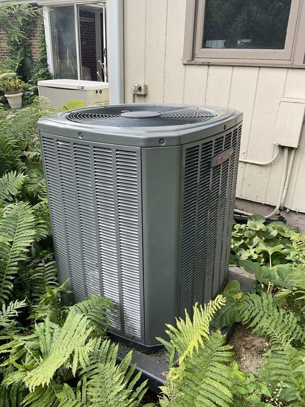 Completed comprehensive AC tune-up on outdoor condensing unit with 4+ years of service. Upon arrival, found condenser coil heavily obstructed with dense accumulation of lint, dust, and debris significantly restricting airflow. Performed thorough coil cleaning to restore proper heat transfer efficiency, inspected all electrical connections and components, verified refrigerant pressures, and tested system operation to ensure optimal performance.