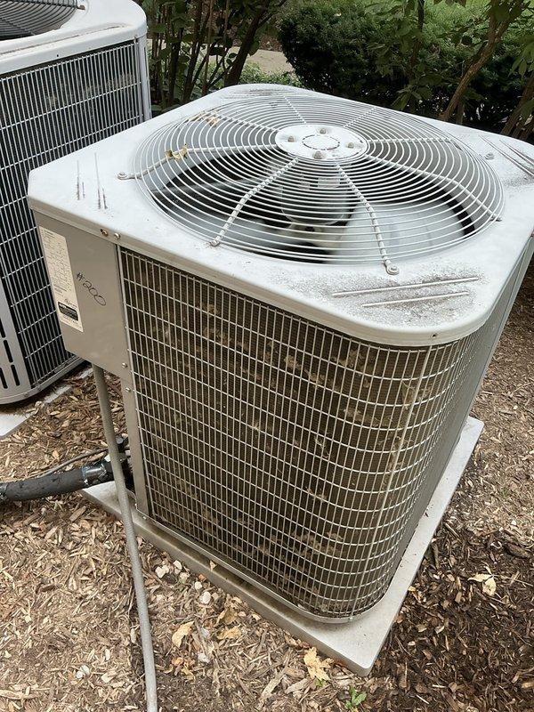 Successfully completed installation of Lennox ML13KC1 4-ton horizontal coil system with outdoor condenser unit and thermostat for Suite 200 commercial space. Equipment was installed with condenser positioned on concrete pad in exterior area and air handler mounted in attic space with proper drainage pan, PVC condensate lines, refrigerant line connections, and integrated condensate pump. All components were properly labeled, system was tested for proper operation, and unit identification was marked for future service reference.