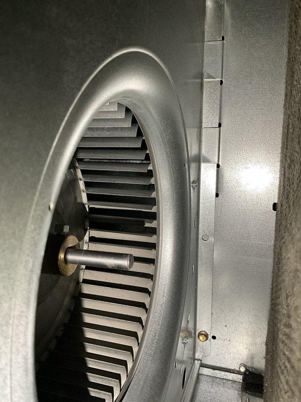 Completed comprehensive BFMA tune-up on 15-year-old air conditioning system, including full system inspection, performance testing, and preventive maintenance procedures. Inspected and documented condition of electrical components, noting significant rust and corrosion present on capacitor requiring monitoring for future replacement. Evaluated blower assembly and squirrel cage fan wheel operation, confirmed proper rotation and airflow through system, and verified all mechanical components functioning within normal parameters.