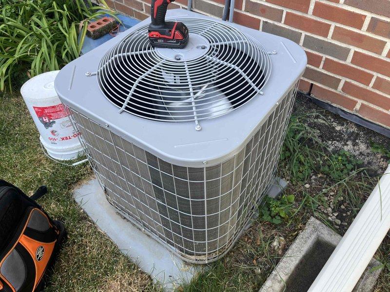 Completed comprehensive BFMA tune-up on 3-year-old residential air conditioning system. Performed standard maintenance protocol including inspection of condensing unit, cleaning of condenser coils, verification of refrigerant levels, electrical component testing, and system performance evaluation. Unit is operating within manufacturer specifications with all safety controls functioning properly.