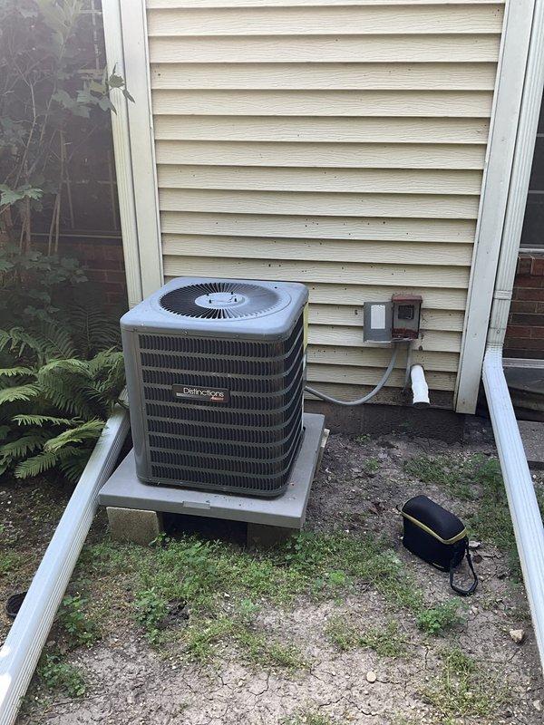 Completed comprehensive BFMA tune-up on 12+ year old residential air conditioning system following previous no-cool service calls. Performed full system inspection, verified proper operation of condenser unit including fan motor and compressor, checked refrigerant levels and electrical connections at outdoor disconnect, cleaned condenser coils, and confirmed unit is cooling effectively. All components operating within normal parameters with no deficiencies noted at time of service.