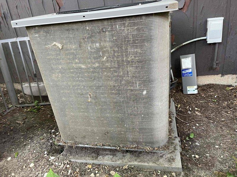 Completed comprehensive BFMA tune-up on 13-year-old Rheem air conditioning system. Performed full preventive maintenance protocol including inspection of all major components, cleaning of condenser coil which showed significant dirt and debris accumulation, checked refrigerant levels, tested electrical connections, verified proper airflow, and confirmed system operation within manufacturer specifications. Unit is now operating efficiently and ready for continued service.
