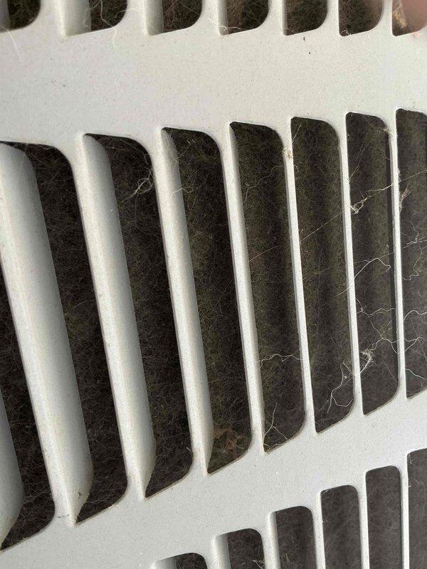 Completed comprehensive BFMA tune-up service on 11-year-old HVAC system, including full AC inspection and maintenance. Replaced heavily soiled air filter with new pleated filter, removing accumulated dust, debris, and lint that had restricted airflow through the return air grill. Performed standard semi-annual filter change service and AC system evaluation to ensure optimal performance and efficiency.