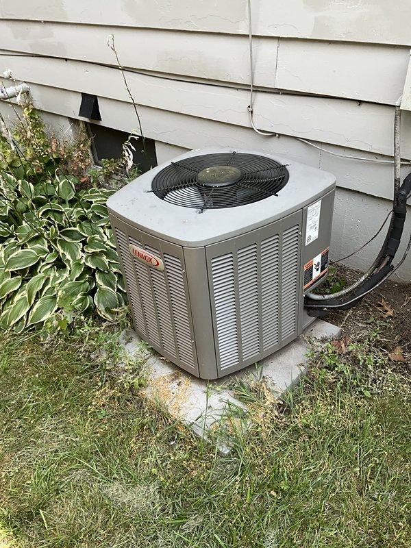 Completed comprehensive BFMA tune-up on 9-year-old Lennox air conditioning system. Performed standard maintenance protocol including inspection of condenser unit, cleaning of coils and components, verification of refrigerant levels, electrical connection testing, and operational assessment of all system functions. Unit operational and running efficiently upon completion of service.