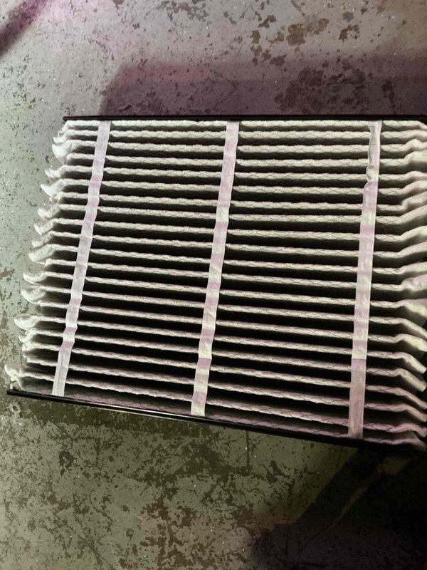 Completed comprehensive BFMA tune-up on a 2-year-old air conditioning system. Performed standard maintenance protocol including inspection of compressor unit, refrigerant lines, electrical connections, and fan motor assembly. Replaced dirty air filter with visible dust accumulation to restore proper airflow and system efficiency.