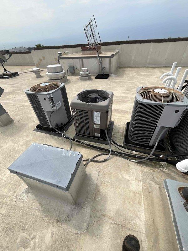 Completed comprehensive BFMA tune-up and preventive maintenance on residential HVAC system, including indoor furnace unit located in utility closet and rooftop air conditioning condenser units. Performed standard inspection procedures, cleaned components, checked refrigerant levels, tested electrical connections, verified proper airflow through ductwork, and ensured all equipment operating within manufacturer specifications. System confirmed to be approximately 5 years old and functioning properly with no immediate service needs identified.