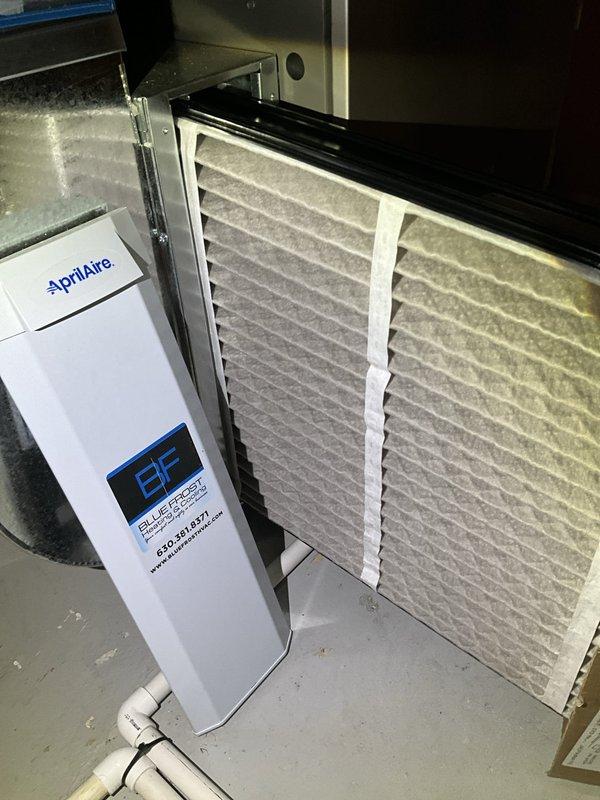 Completed comprehensive BFMA tune-up service on two outdoor air conditioning condenser units, both approximately 14 years old. Performed standard maintenance procedures including inspection of electrical components, condenser coil cleaning, refrigerant level verification, and operational testing on both systems. Replaced AprilAire air filter in the indoor air handler to ensure proper airflow and system efficiency.
