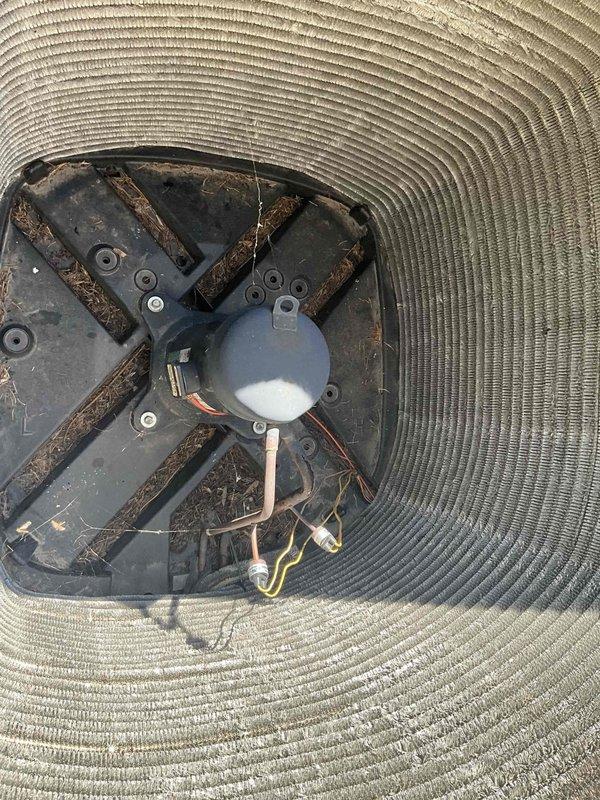 Completed semi-annual BFMA tune-up service that was previously interrupted due to insufficient hose length. Performed thorough inspection of outdoor condenser unit, which showed significant accumulation of dirt and debris on coil fins requiring cleaning. Inspected condenser fan motor assembly, mounting bracket, and electrical connections. Completed EAC filter cleaning as part of recurring maintenance protocol to ensure optimal system performance and efficiency.