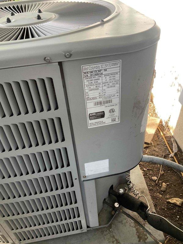 Replaced failed compressor on outdoor condensing unit. Removed and disposed of defective compressor, installed new replacement compressor with proper refrigerant oil charge, evacuated system to manufacturer specifications, and recharged unit with appropriate refrigerant. Verified proper amp draw, operating pressures, and system performance upon startup. Unit tested and operating within normal parameters.