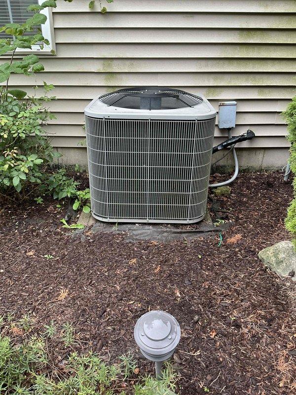 Conducted estimate assessment for complete HVAC system replacement on 14+ year old equipment following emergency service call to restore cooling operation. Evaluated existing outdoor condensing unit and indoor Lennox furnace with coil assembly, both showing significant age-related wear including oxidation on ductwork and general system degradation. Documented current equipment configuration and provided replacement options for matched A/C and coil system to address aging infrastructure and prevent future failure.