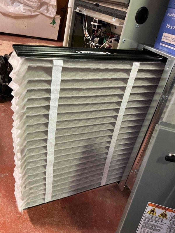 Completed comprehensive BFMA tune-up maintenance on two air conditioning systems aged 2+ years. Inspected blower assembly and squirrel cage fan, noting normal dust accumulation on blades and housing consistent with operational use. Verified blower motor operation and mounting integrity, checked pleated air filter condition and housing, and inspected electrical connections and mechanical components for proper function. All systems operational with no immediate service concerns identified.
