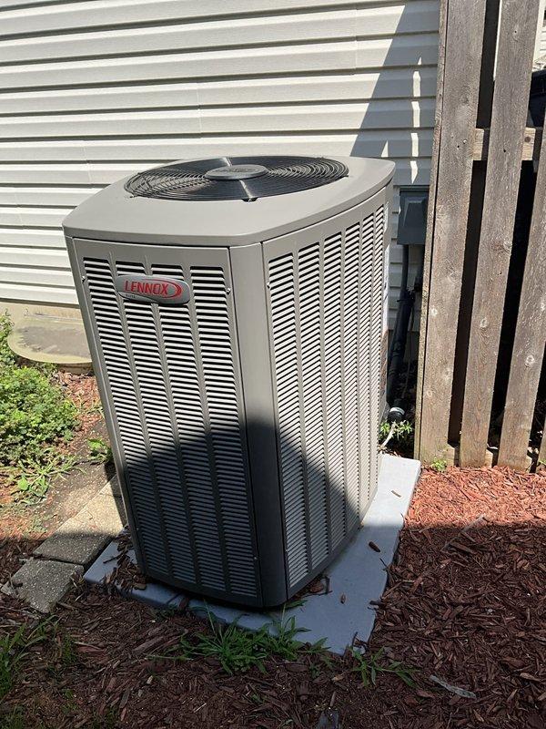 Completed comprehensive BFMA tune-up on residential Lennox air conditioning system, approximately 9 years old. Performed standard preventive maintenance procedures including inspection of condenser unit, verification of proper operation, and system performance evaluation. Unit found in good operational condition with no immediate repairs required.
