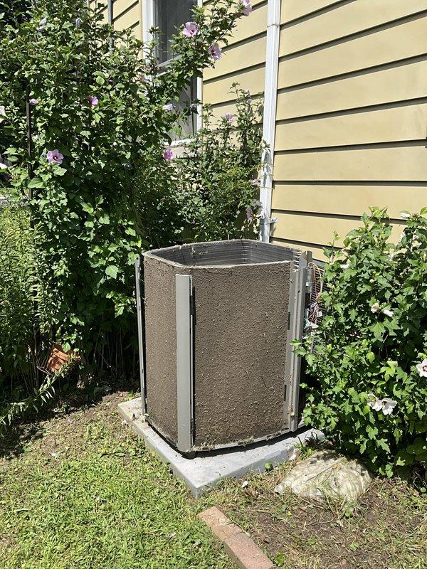 Completed comprehensive BFMA tune-up service on residential air conditioning system aged 2+ years. Performed standard AC maintenance protocol including inspection of outdoor condenser unit, replaced dirty pleated air filter, and verified system operation. Unit is functioning properly with no immediate concerns noted.