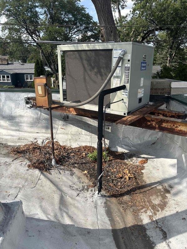 Replaced faulty phase monitor on commercial electrical panel to restore proper voltage monitoring and equipment protection. Installed new Ecobee smart thermostat to improve temperature control and system efficiency. Responded to reported gas odor concern on secondary furnace unit; performed comprehensive leak detection testing using combustible gas detector and soap solution on all gas connections, heat exchanger, and supply lines. Utility company had previously inspected and cleared the system. Confirmed no gas leaks present, verified proper combustion air supply, and tested furnace operation through complete heating cycle. All systems returned to normal operation with required replacement parts staged at headquarters for future installation.