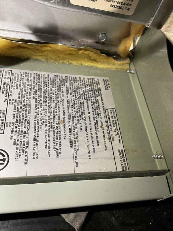 Responded to no cooling complaint on residential air conditioning system. Upon arrival, turned unit off and switched thermostat to fan-only mode to prevent further compressor operation. Inspected outdoor condenser unit and indoor air handler components. Customer was contacted 30 minutes prior to arrival as requested.