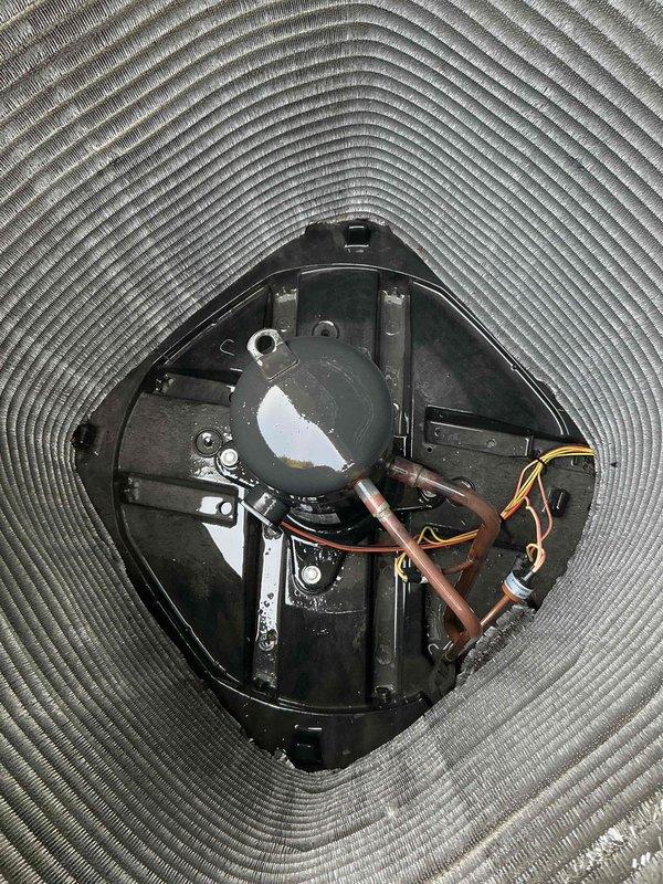 Completed BFMA preventive maintenance tune-up on two residential air conditioning systems, ages 15 and 25 years. Performed comprehensive inspection of outdoor condenser units, including examination of spiral condenser coils which showed moderate accumulation of dust, debris, and organic matter between fins. Inspected compressor, motor assembly, electrical connections, refrigerant lines, and copper tubing for proper operation and wear. All systems evaluated for performance and operational readiness.