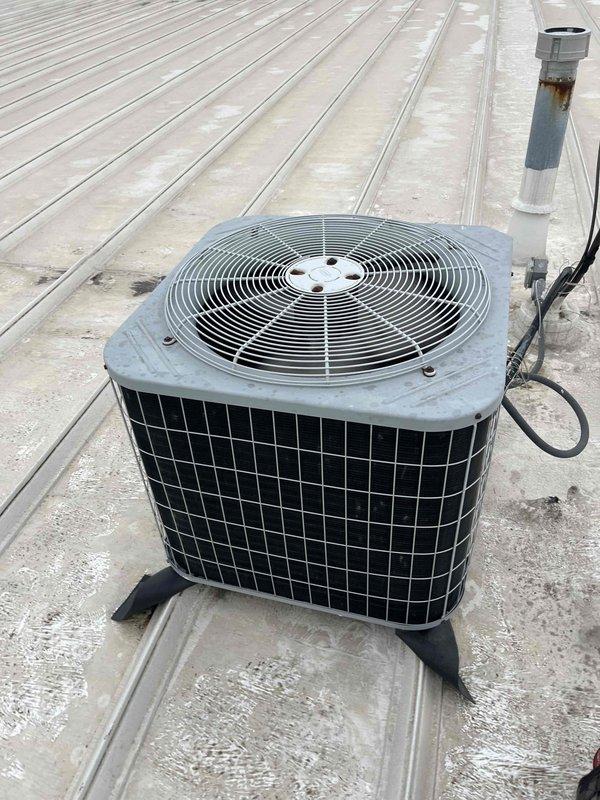 Completed comprehensive BFMA tune-up maintenance on commercial facility including two rooftop air conditioning units, two furnace systems, and four hanging units. Performed complete system inspections, cleaned condenser coils, checked refrigerant levels, tested electrical components, and verified proper airflow on all equipment. Changed two 20x25x5 filters as part of semi-annual filter replacement program, with all systems operating within manufacturer specifications upon completion.