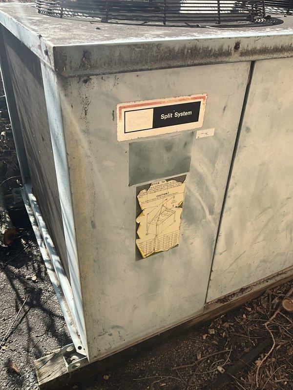 Responded to service call for split system air conditioning unit with no cooling condition following storm damage. Upon arrival, found outdoor unit with fan motor operating but system not producing cool air as reported by previous electrician. Performed comprehensive diagnostic inspection of outdoor condensing unit, examining electrical components, contactors, circuit breakers, and control wiring. Inspected refrigerant lines, heat exchanger coil, and all mechanical components for storm-related damage. Additionally conducted safety inspection of indoor heating system per customer request due to gas service disconnection by utility company following suspected gas leak. All findings documented photographically showing exterior cabinet condition, internal electrical components, wiring connections, and overall system configuration for insurance documentation purposes related to storm damage claim.