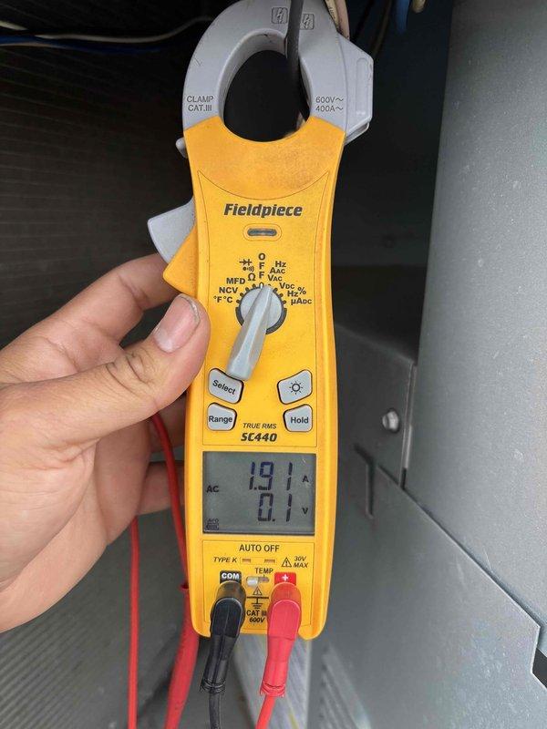 Responded to service call for commercial rooftop unit with non-functioning thermostat following weekend power outage. Upon arrival, verified power restoration to facility and performed diagnostic testing of electrical systems using clamp meter. Measured voltage and amperage at main electrical panel to confirm proper power supply to HVAC equipment. Inspected thermostat wiring and control circuits, finding no issues with current thermostat operation. System tested and found operational with no trouble found at time of service. Unit cycling properly and responding to thermostat commands as designed.