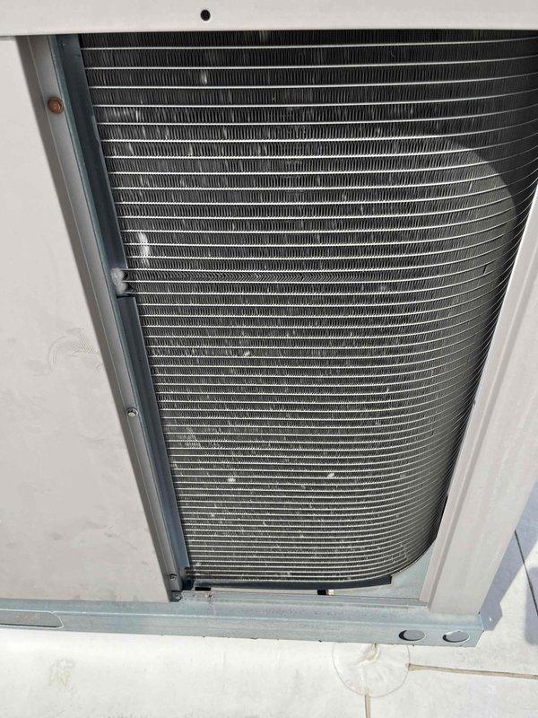 Completed comprehensive BFMA preventive maintenance tune-up on 12-year-old commercial rooftop unit during scheduled morning appointment. Performed complete RTU inspection and service including filter replacement, coil examination, and system operational checks. Condenser coils were found in clean condition with minimal debris accumulation; heat exchanger fins showed normal weathering consistent with outdoor installation and equipment age, with unit operating within manufacturer specifications upon service completion.