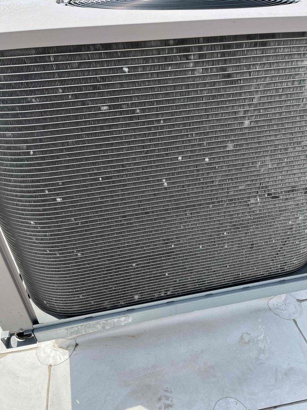 Completed comprehensive BFMA preventive maintenance tune-up on 12-year-old commercial rooftop unit during scheduled morning appointment. Performed complete RTU inspection and service including filter replacement, coil examination, and system operational checks. Condenser coils were found in clean condition with minimal debris accumulation; heat exchanger fins showed normal weathering consistent with outdoor installation and equipment age, with unit operating within manufacturer specifications upon service completion.