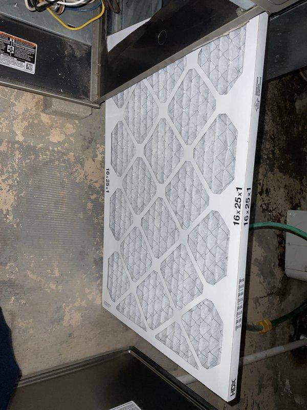 Completed comprehensive BFMA tune-up on 7-year-old residential HVAC system operating without issues. Performed standard maintenance protocol including inspection of indoor air handler and outdoor condenser unit, verified proper system operation, checked refrigerant levels, cleaned condenser coils showing moderate dust accumulation, inspected 16x25x1 air filter with light dust buildup, tested electrical components and connections, and confirmed all safety controls functioning correctly. System demonstrated proper performance with no deficiencies noted or repairs required.