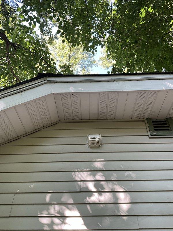 Replaced existing dryer venting system with new rigid piping running through the attic space and installed a new exterior wall termination vent. All necessary parts were available on the service vehicle, allowing for immediate completion of the repair to restore proper dryer exhaust ventilation.
