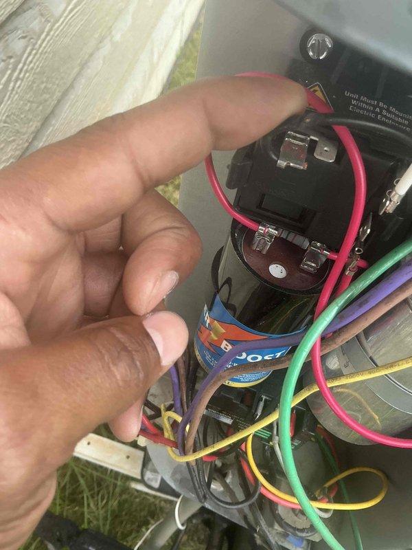 Completed comprehensive air conditioning tune-up including inspection and testing of electrical components, with particular attention to the capacitor and associated wiring connections. System was evaluated for proper operation and customer was scheduled for complementary furnace maintenance in January.