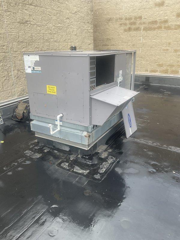 Completed scheduled BFMA preventive maintenance on three rooftop units at commercial facility, each approximately 5 years old. Performed comprehensive tune-up procedures on all three RTUs including inspection of electrical components, refrigerant lines, and operational controls. Replaced all filters on each unit with new filters in 2x2 grid configuration. Verified proper airflow, checked all safety controls, and confirmed units operating within manufacturer specifications. All equipment tested and returned to normal operation with no issues identified.