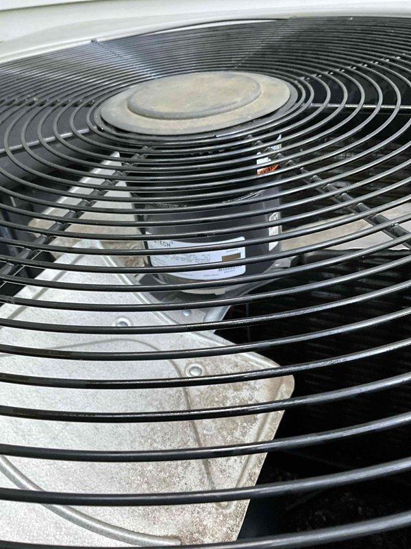 Responded to follow-up no cool call on 7-year-old air conditioning system. Upon arrival, inspected outdoor condensing unit and confirmed unit was not operating. Found condenser fan motor failed, preventing heat rejection and system operation. Documented equipment condition with photographs showing outdoor unit components and manufacturer specifications. Provided customer with repair options and recommendations for condenser fan motor replacement to restore cooling functionality.