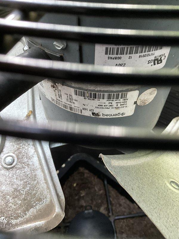 Responded to follow-up no cool call on 7-year-old air conditioning system. Upon arrival, inspected outdoor condensing unit and confirmed unit was not operating. Found condenser fan motor failed, preventing heat rejection and system operation. Documented equipment condition with photographs showing outdoor unit components and manufacturer specifications. Provided customer with repair options and recommendations for condenser fan motor replacement to restore cooling functionality.