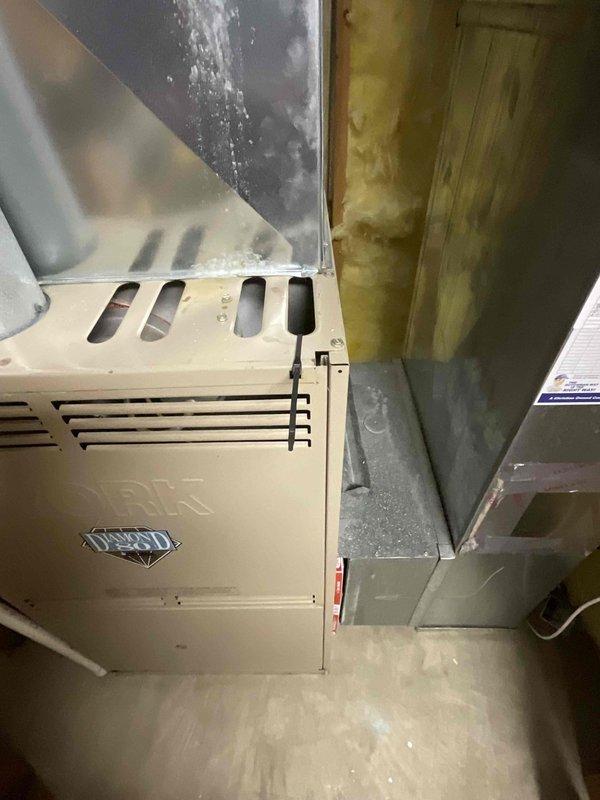 Conducted comprehensive sales estimate for complete HVAC system replacement at residential property. Evaluated existing original equipment including Lennox outdoor condensing unit with copper refrigerant lines and Napoleon furnace with associated ductwork in basement utility area. All equipment currently operational but aged and original to home. Documented equipment specifications, installation configuration, and system layout through photographic assessment to prepare customized replacement proposal. Scheduled follow-up appointment with decision makers to present equipment options tailored to home's specific comfort requirements and system specifications.