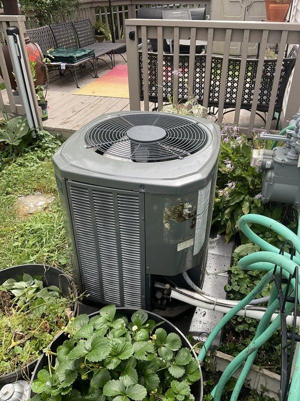 Responded to no cooling call on residential split system air conditioning unit. Upon arrival, found tripped breaker at main electrical panel. Reset breaker and verified system startup, confirming proper operation of both indoor and outdoor units with normal airflow and cooling cycle restored.