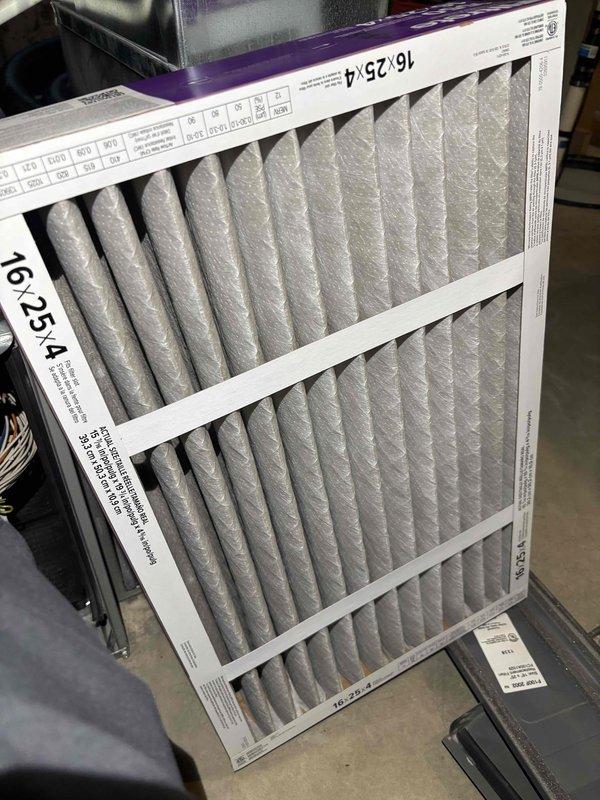 Completed BFMA preventive maintenance tune-up on 12-year-old furnace system. Performed comprehensive inspection of heating equipment, replaced two 16x25x4 air filters, and conducted standard furnace maintenance procedures including cleaning, testing, and system diagnostics to ensure optimal performance for the heating season.