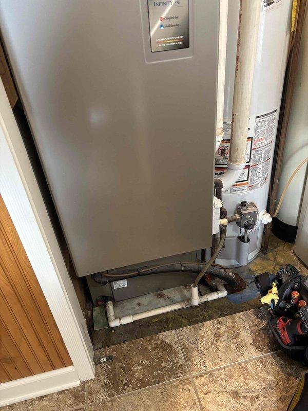 Responded to no cooling complaint where AC fan operated but no airflow was present. Diagnosed blower motor failure preventing air circulation through the ductwork. Replaced defective blower motor and verified proper operation of the furnace and air handler. Tested system operation and confirmed adequate airflow throughout all supply registers.