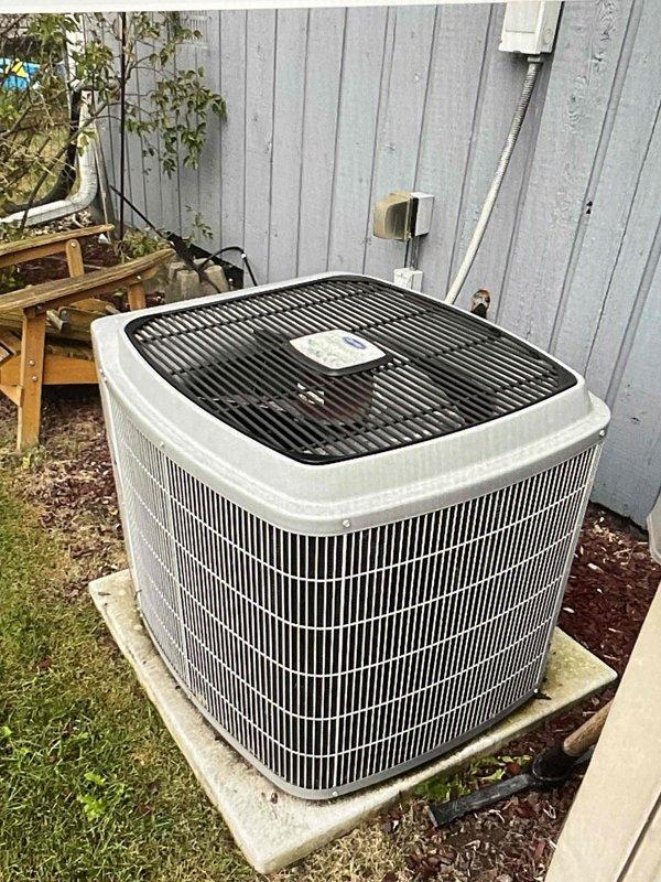 Diagnosed heating system failure caused by defective circuit board on residential HVAC unit. Documented existing equipment condition including outdoor condensing unit installation and electrical connections. Provided comprehensive full system replacement estimate to address failed control board and ensure reliable heating operation for the home.