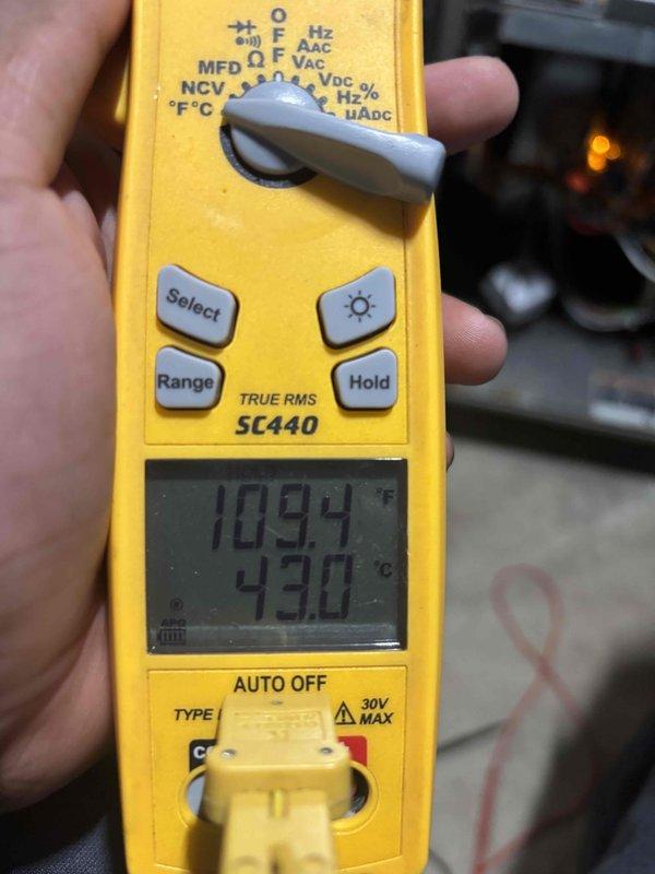 Performed routine maintenance on a 12-year-old furnace system with no reported operational issues. Conducted comprehensive tune-up including filter replacement and full system inspection. Verified safe carbon monoxide levels at 0 ppm using handheld CO detector throughout equipment cabinet and burner compartment. Measured and documented supply air temperature at 109.1°F using calibrated digital multimeter with temperature probe. Inspected all electrical connections, gas lines, and mechanical components for proper operation and safety compliance. System operating within normal parameters with no deficiencies noted.