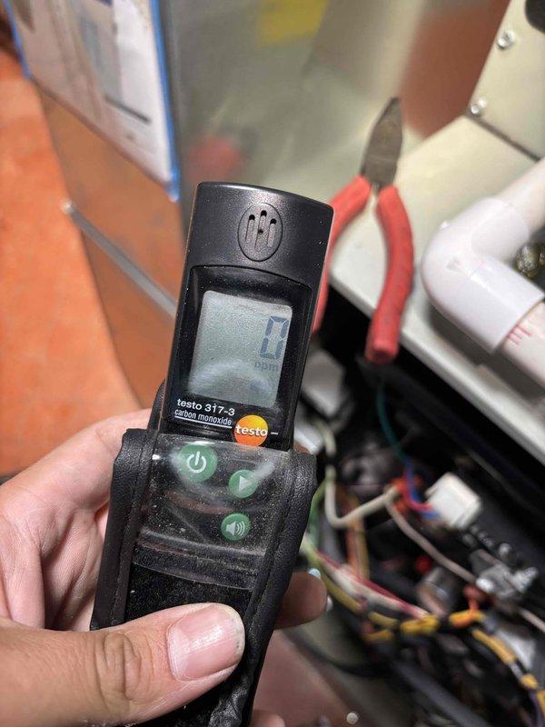 Completed comprehensive furnace tune-up on 4+ year old unit including full system inspection, combustion analysis using carbon monoxide testing equipment, and flame sensor maintenance. Verified all safety controls, electrical connections, and proper airflow throughout the system. All components tested within normal operating parameters with no issues identified.