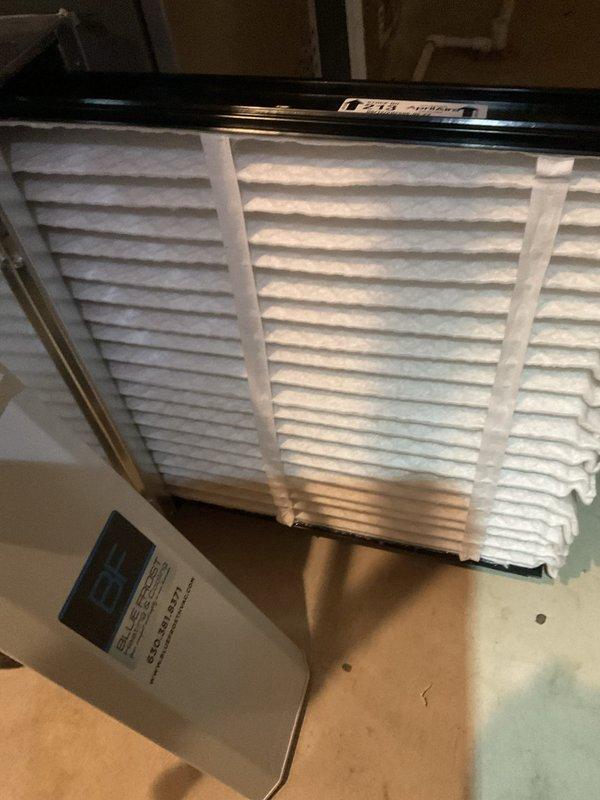Completed comprehensive BFMA tune-up service on two furnace systems, including full inspection, cleaning, and operational testing of both units. Performed semi-annual filter change with installation of new pleated air filter and serviced humidifier system with replacement of #35 humidifier pad. All equipment operating within manufacturer specifications upon completion.