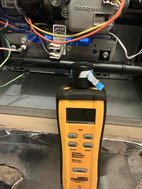 Completed comprehensive BFMA tune-up service on a 6-year-old Lennox furnace and 8-year-old air conditioning system, along with dryer vent cleaning. Performed full system inspection including combustion analysis with carbon monoxide testing, which registered 0 ppm indicating safe operation. Verified proper gas line connections, inspected heat exchanger, cleaned burner assembly, checked all electrical connections and controls including Honeywell components, tested blower motor operation, and confirmed proper airflow through ductwork. Inspected condensate drain system, lubricated moving parts as needed, and verified thermostat calibration. Cleaned dryer vent system to ensure proper exhaust flow and reduce fire hazard. All equipment found operating within manufacturer specifications with no immediate repairs required.