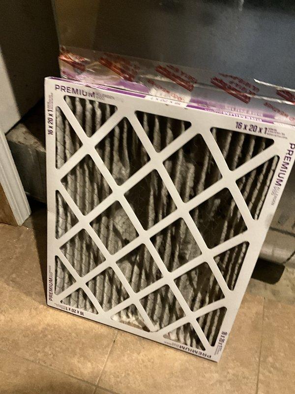 Completed comprehensive furnace tune-up on 11-year-old heating system. Performed full system inspection, replaced 16x20x1 air filter which showed significant dust accumulation, verified all mechanical and electrical connections, and confirmed proper operation of furnace and associated HVAC equipment in basement utility area.