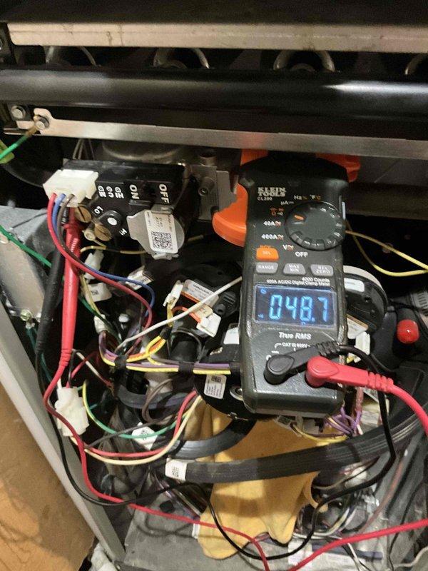 Completed comprehensive BFMA tune-up service including furnace inspection and humidifier maintenance. Performed electrical diagnostics using multimeter to verify proper voltage and amperage readings across system components, inspected all wire connections and relay contacts within the furnace cabinet, and tested control board functionality. Examined humidifier operation, water supply lines, and drainage system to ensure proper seasonal performance.