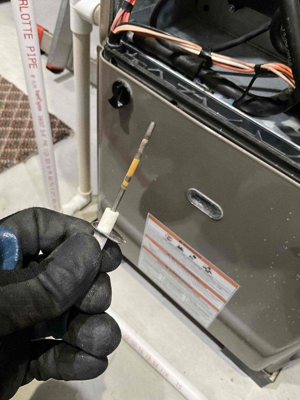 Completed comprehensive fall tune-up and safety inspection on 2018 residential furnace system per maintenance agreement. Inspected and cleaned flame sensor, verified proper ignition sequence, and confirmed blower wheel assembly is operating efficiently with no debris accumulation. All system components tested and operating within manufacturer specifications; unit ready for heating season.