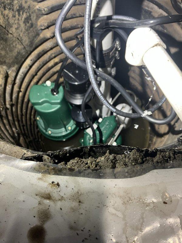 Inspected crawl space moisture control systems and sump pump installation. Documented existing conditions including reflective insulation installation, vapor barrier placement, and dehumidification equipment operation. Sump pump basin showed heavy sediment accumulation and requires cleaning when coordinated access with other contractors is available for comprehensive servicing.